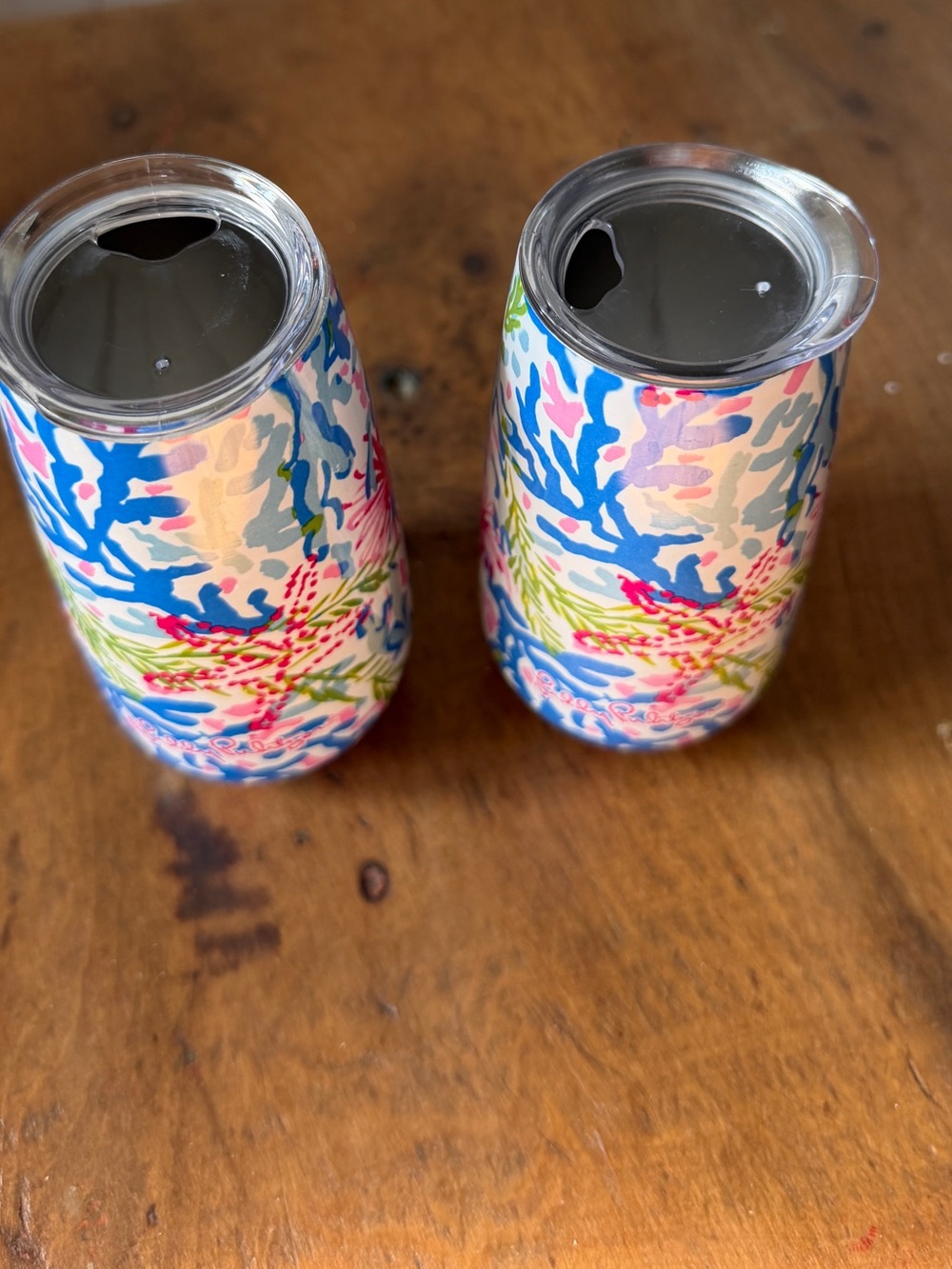 Lilly Pulitzer Tropical Coral Reef Stemless Tumbler - Blue Pink Green Cream - Picture 3 of 5